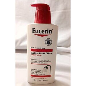 Eucerin Eczema Relief Cream & Body Wash 13.5 fl oz Set NEW Soothing Care